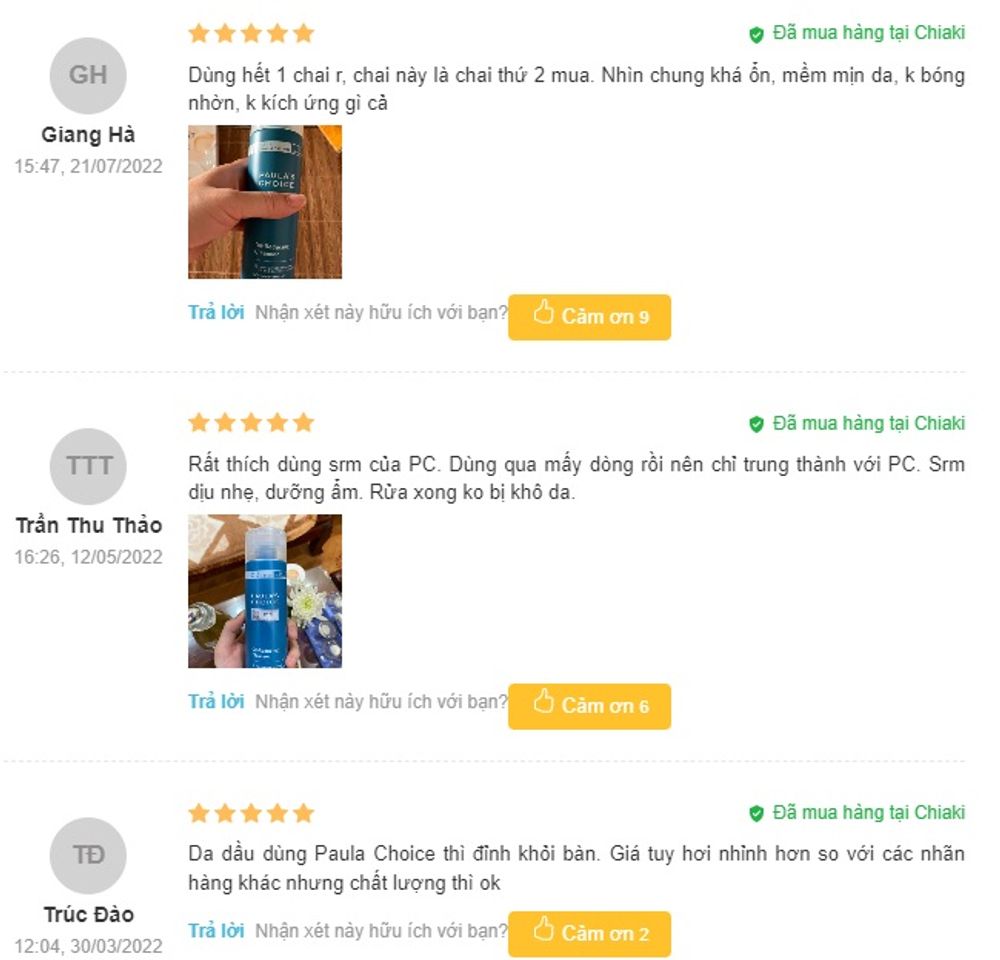 Review sữa rửa mặt cho da hỗn hợp Paula&rsquo;s Choice từ người sử dụng