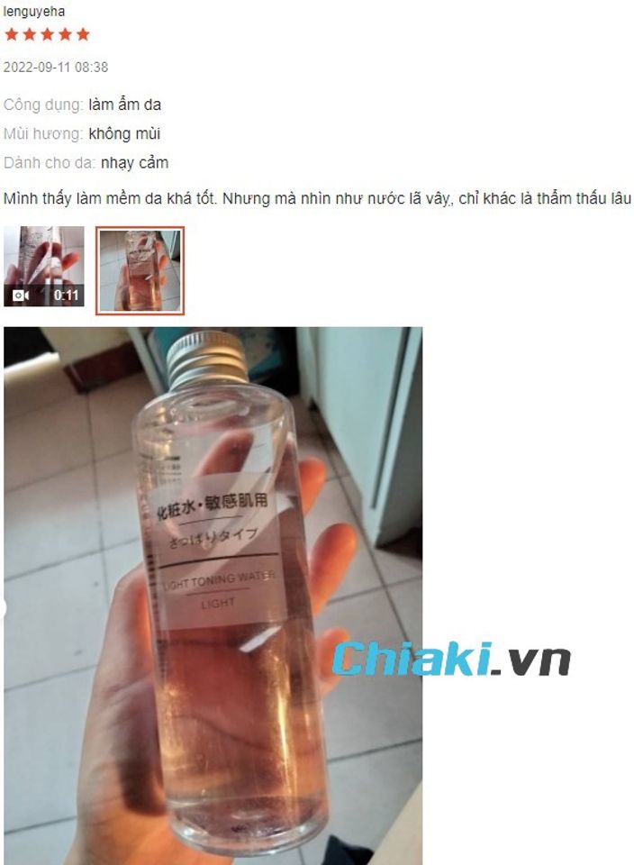 Review Toner kh&ocirc;ng cồn gi&aacute; rẻ Muji Light Toning Moisture