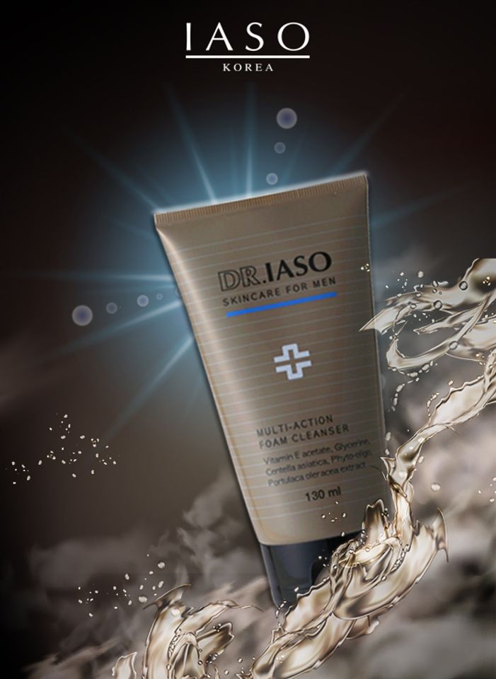 Sữa rửa mặt Dr.Iaso Skincare For Men Multi Action Foam Cleanser hỗ trợ làm sạch da tối ưu cho phái mạnh