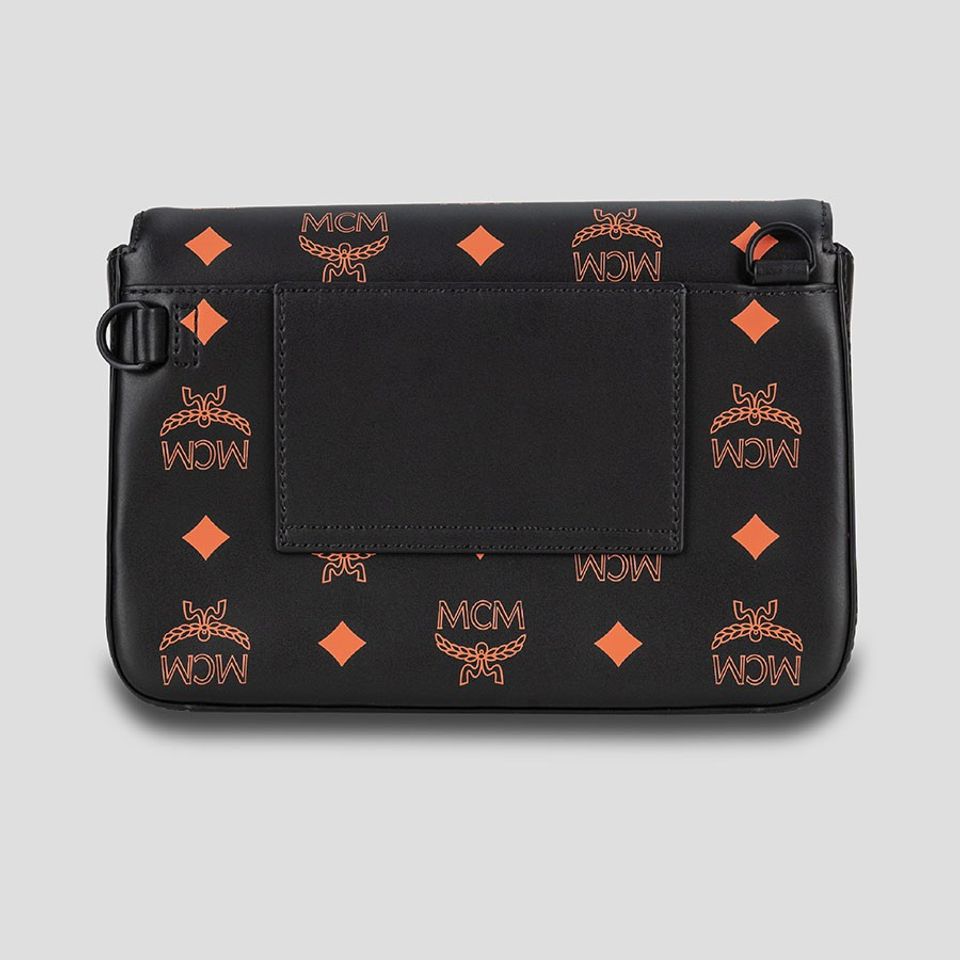 Túi đeo chéo MCM Color Splash Logo Crossbody 020604 màu đen cam