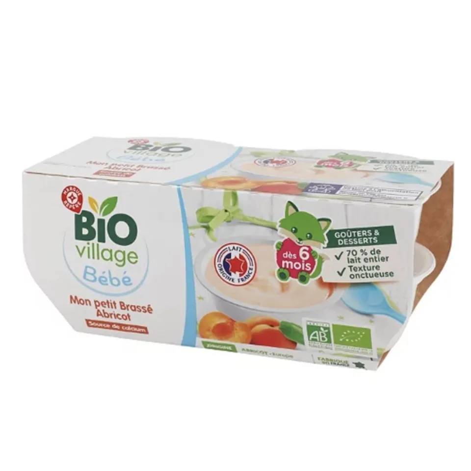 Vỉ 4 hộp sữa chua nguội hữu cơ Bio Village Bebe