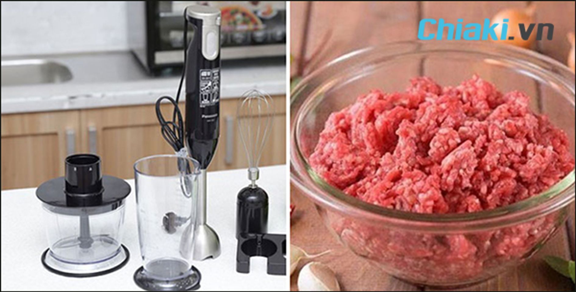 xay thịt bằng m&aacute;y xay sinh tố rất đơn giản v&agrave; nhanh ch&oacute;ng