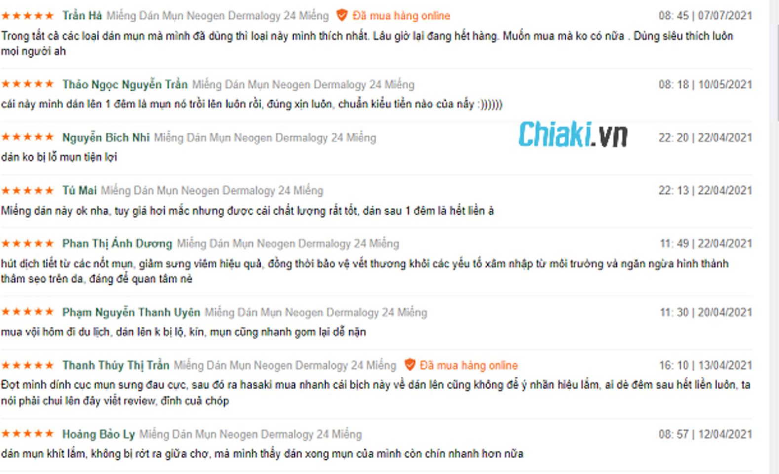 Đ&aacute;nh gi&aacute; miếng d&aacute;n mụn Neogen từ người d&ugrave;ng