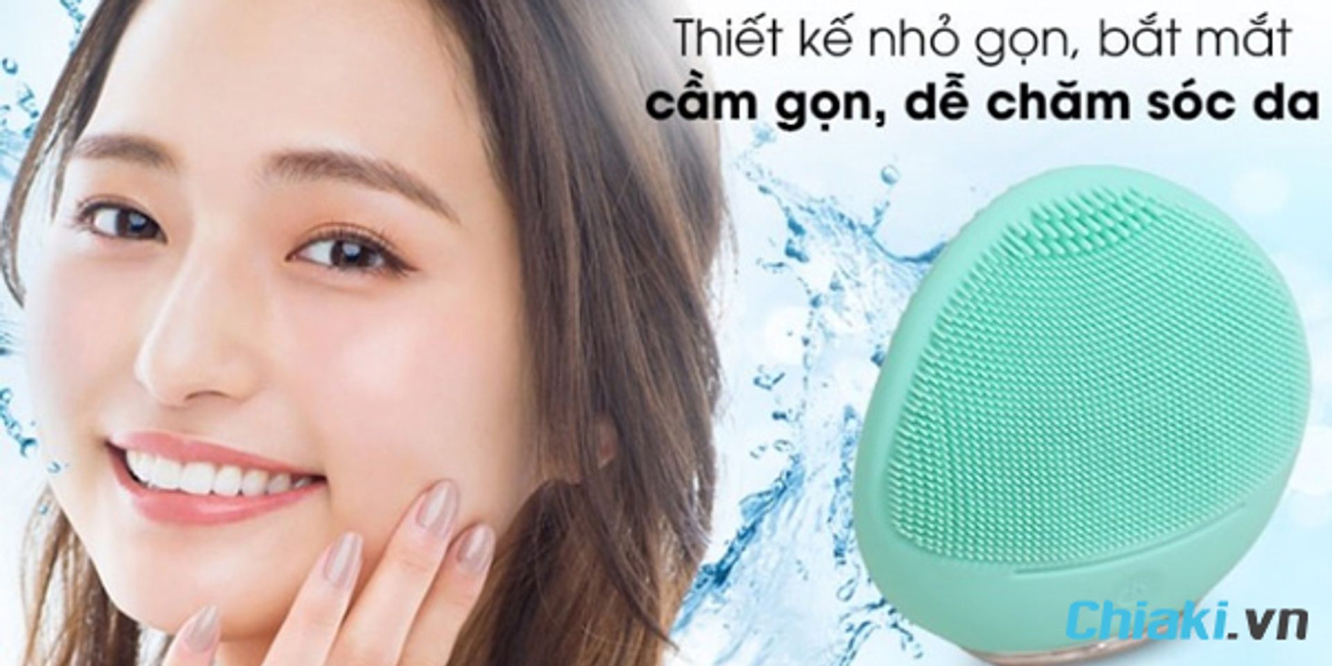 m&aacute;y rửa mặt Halio c&oacute; thiết kể nhỏ gọn m&agrave;u sắc trẻ trung