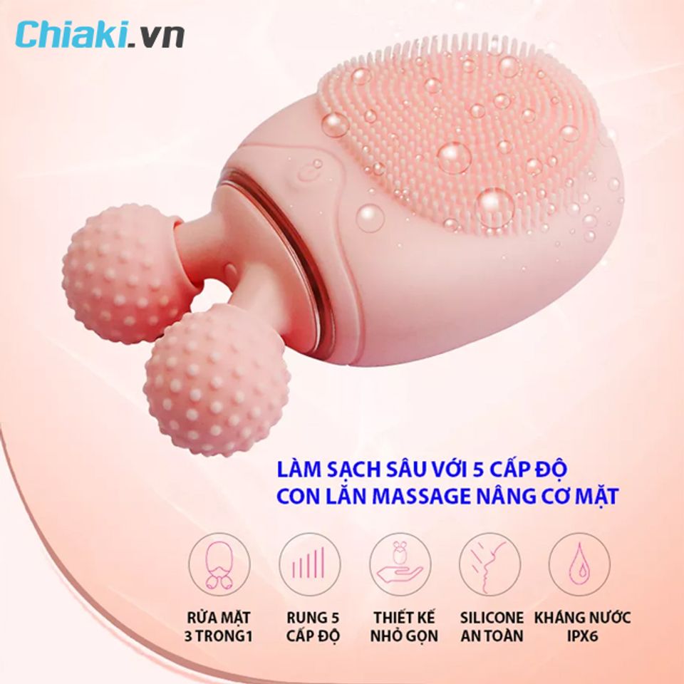 review m&aacute;y rửa mặt massage cầm tay Boorui BR01