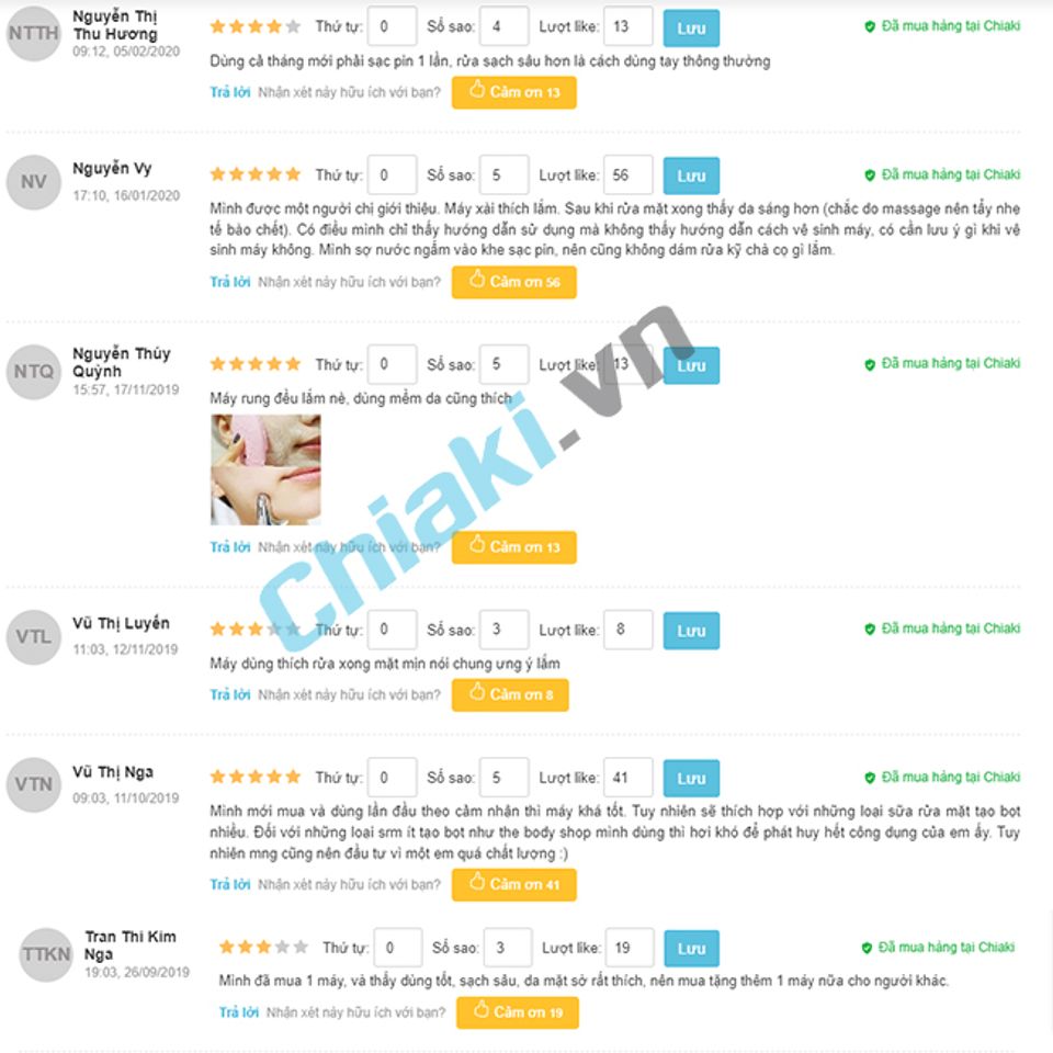 review kh&aacute;ch h&agrave;ng về m&aacute;y rửa mặt con c&aacute; WellDerma Cleansing Fish