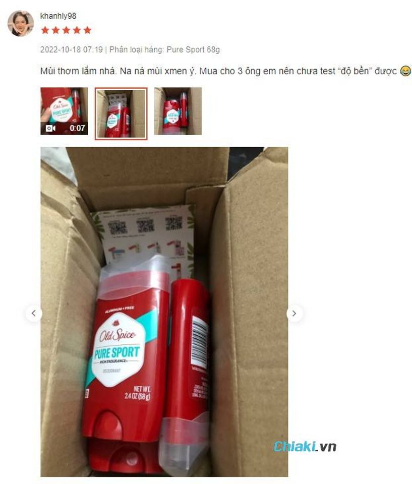 Review Lăn khử m&ugrave;i nam của Mỹ Old Spice từ kh&aacute;ch h&agrave;ng