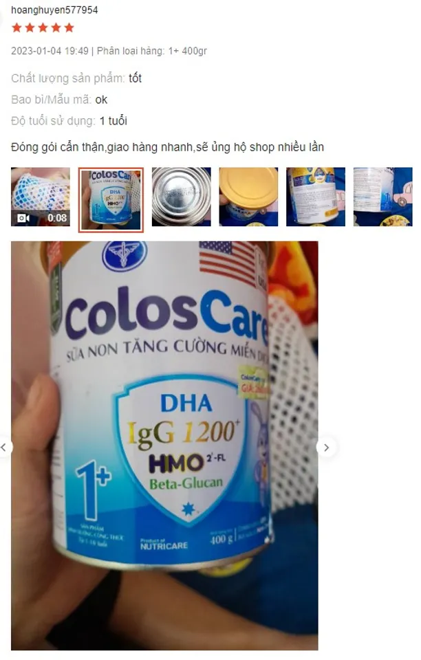 Review sữa non Coloscare 1+ từ người dùng