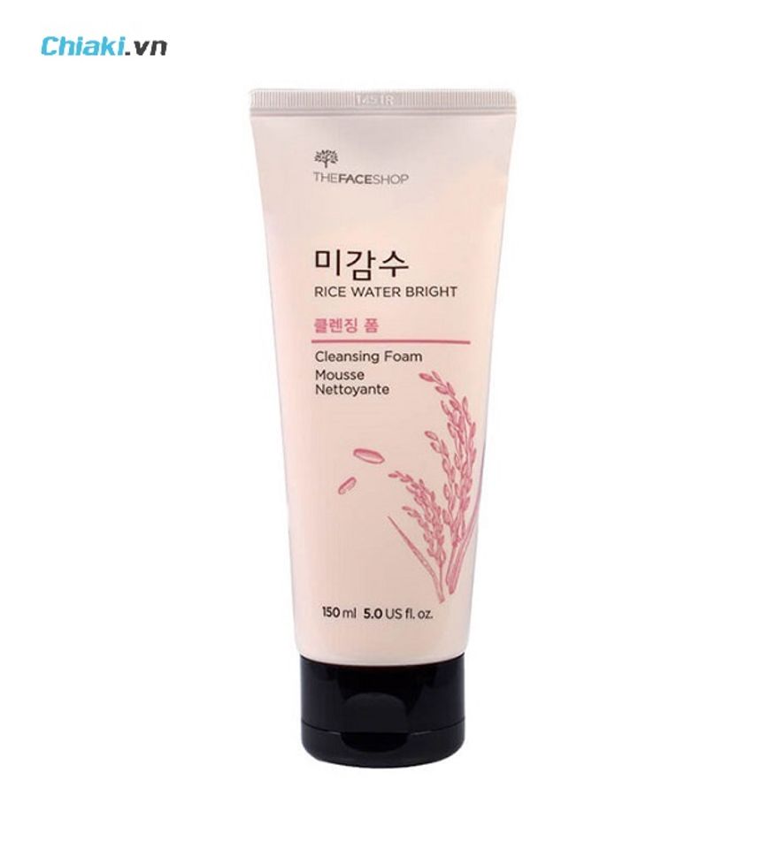 Sữa rửa mặt cho da kh&ocirc; mụn ẩn The Face Shop Rice Water Bright