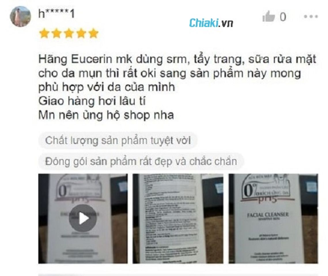 Đ&aacute;nh gi&aacute; sữa rửa mặt cho da kh&ocirc; nhạy cảm Eucerin PH5 từ người d&ugrave;ng