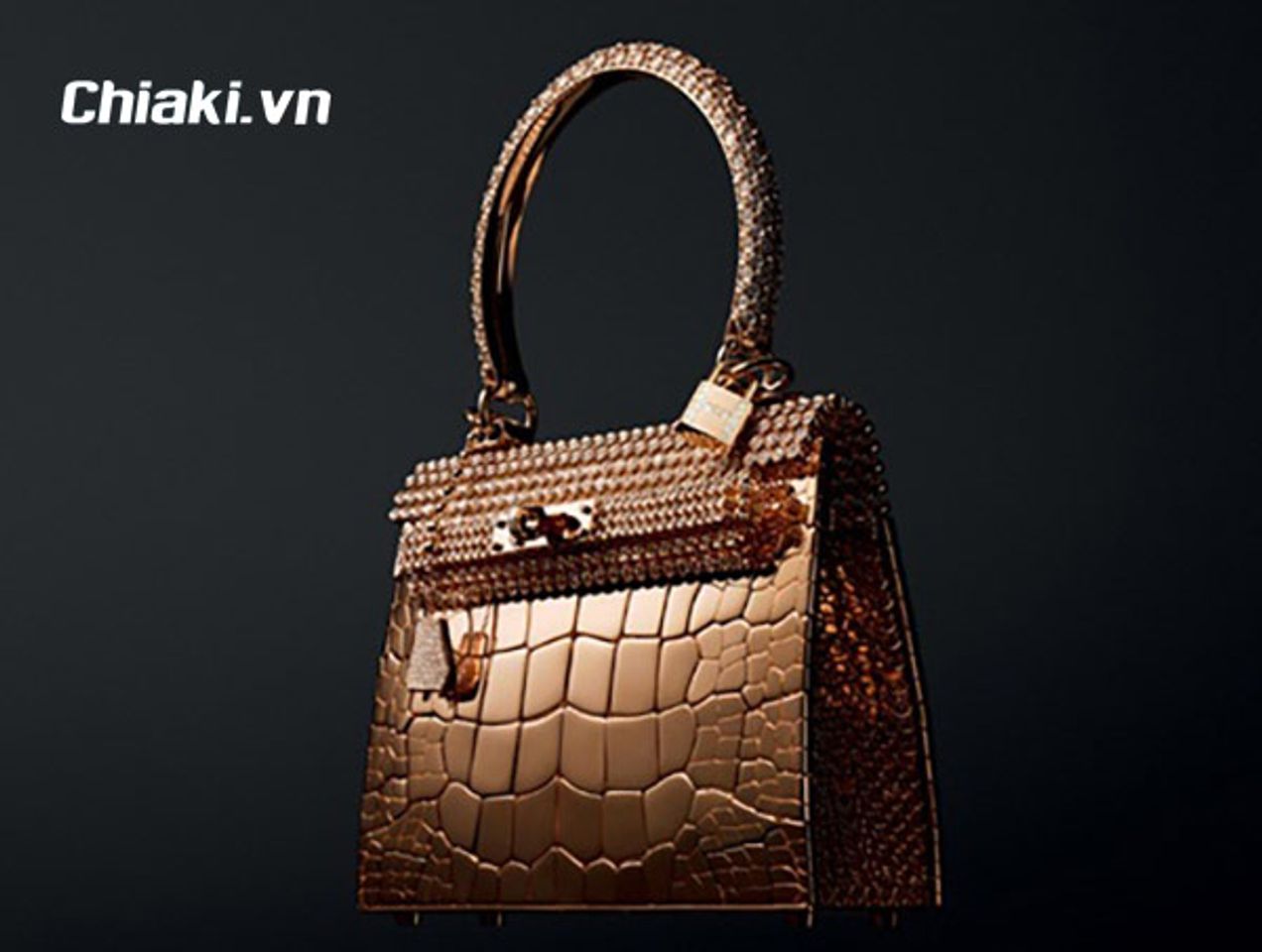 t&uacute;i x&aacute;ch cực đắt thế giới Hermes Birkin Gold Crocodile