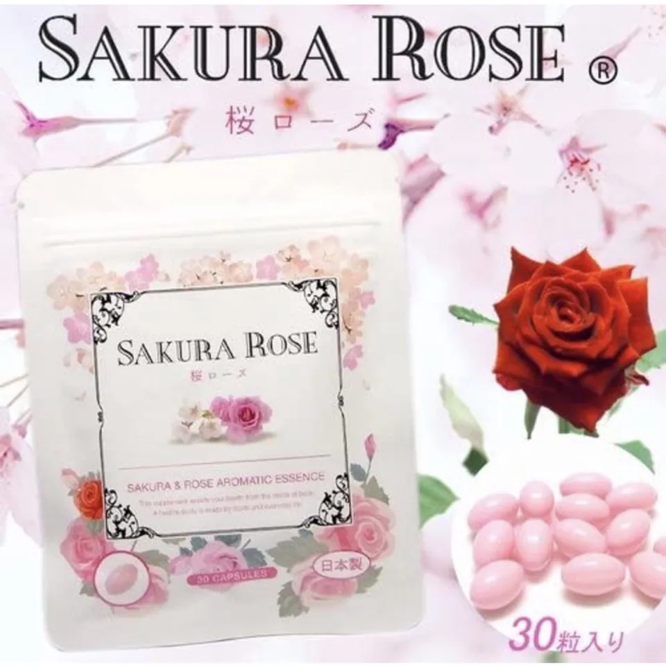 Viên uống hỗ trợ thơm cơ thể Sakura Rose dạng viên nang dễ nuốt, dễ uống