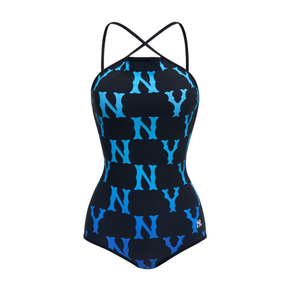 Bikini liền thân MLB Gradient Monogram New York Yankees 3FSW60723-50BKS Black
