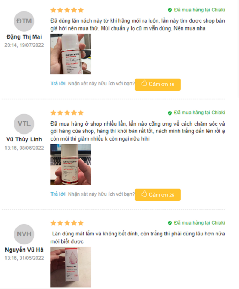 Đ&aacute;nh gi&aacute; lăn khử m&ugrave;i Angel's Liquid từ người d&ugrave;ng