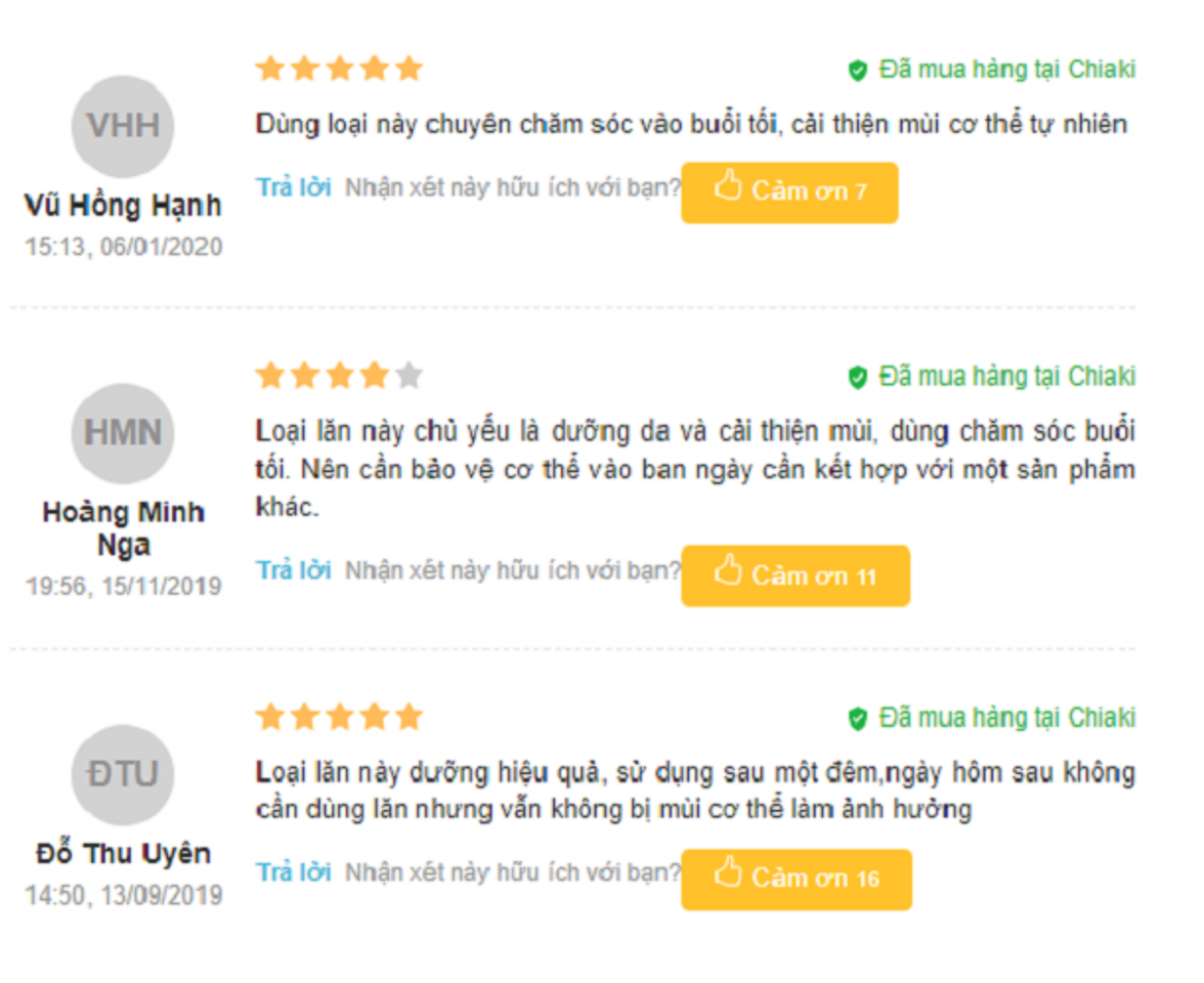 Đ&aacute;nh gi&aacute; lăn khử m&ugrave;i Driclor từ người d&ugrave;ng