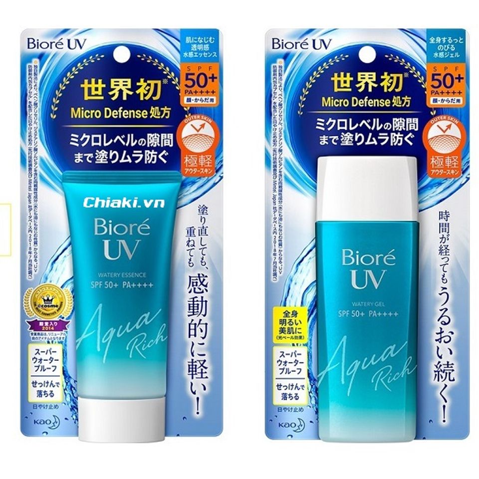 Kem chống nắng cho da hỗn hợp thi&ecirc;n kh&ocirc; mụn Biore UV Aqua Rich SPF 50+ PA+++