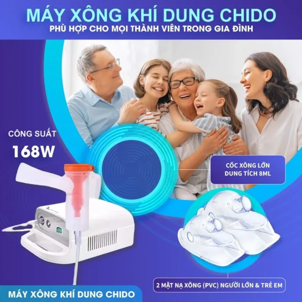 Máy xông mũi họng khí dung Chido CNB-69025 hỗ trợ tốt cho sức khỏe cả gia đình