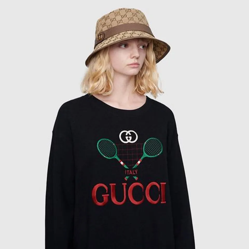 Mũ Gucci GG Canvas Bucket Hat màu nâu kiểu dáng thời trang, thanh lịch