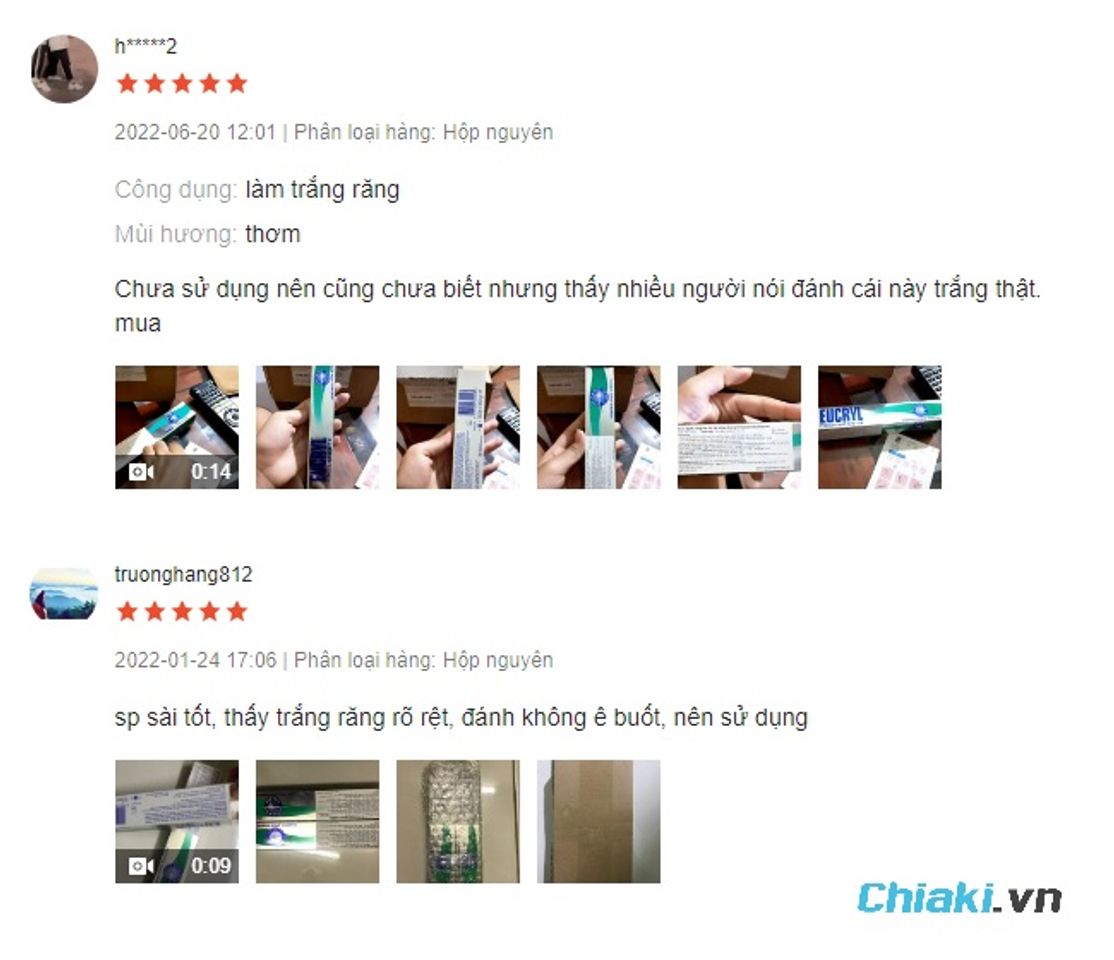 Review Kem đ&aacute;nh răng l&agrave;m trắng răng Eucryl Toothpaste của Anh&nbsp;
