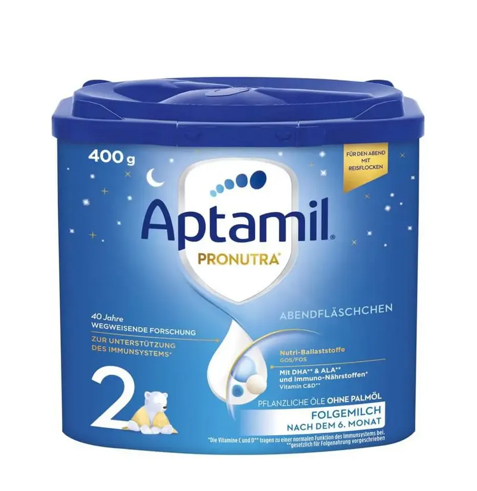 Sữa Aptamil Pronutra số 2 400g của Pháp dành cho bé từ 6 tháng tuổi uống đêm