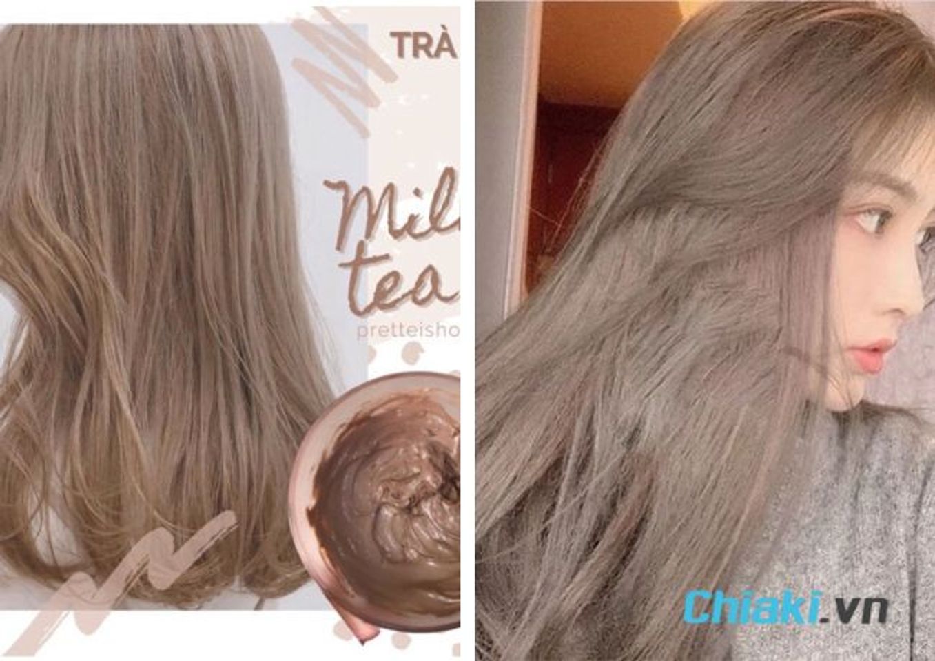 T&oacute;c nhuộm m&agrave;u n&acirc;u t&acirc;y tr&agrave; sữa