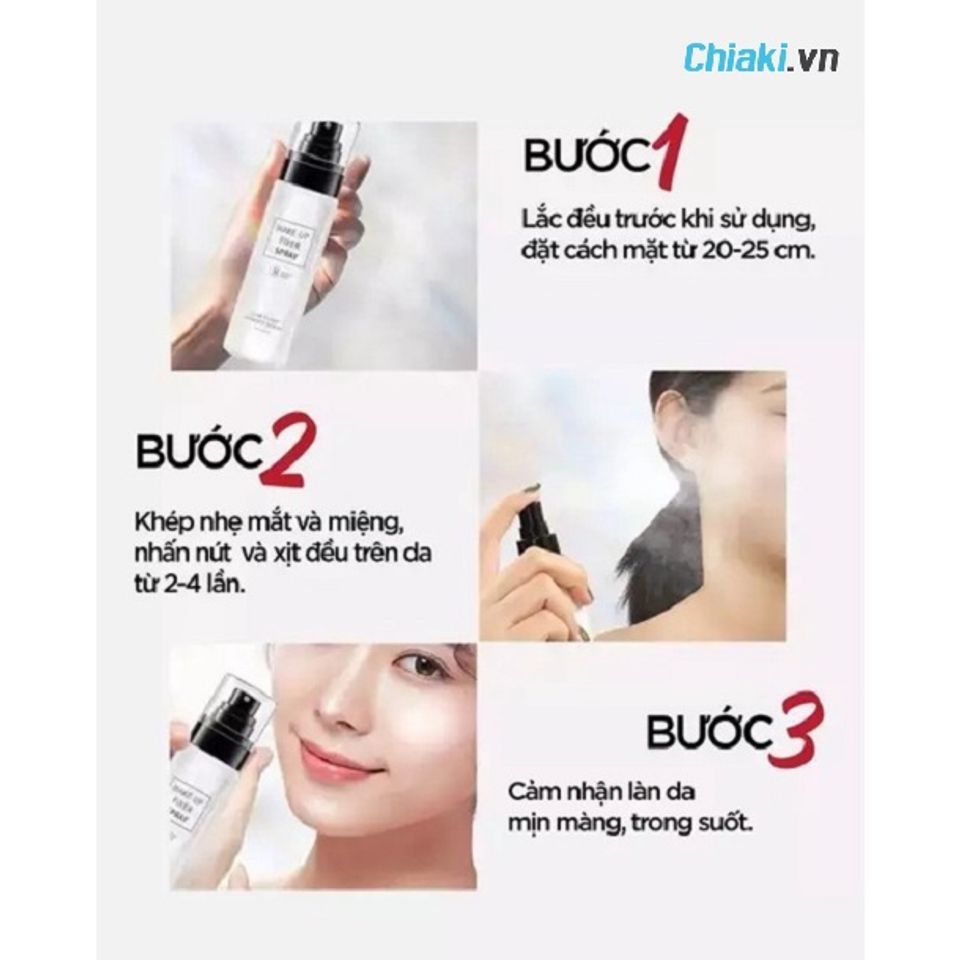 C&aacute;ch xịt kho&aacute;ng giữ lớp trang điểm