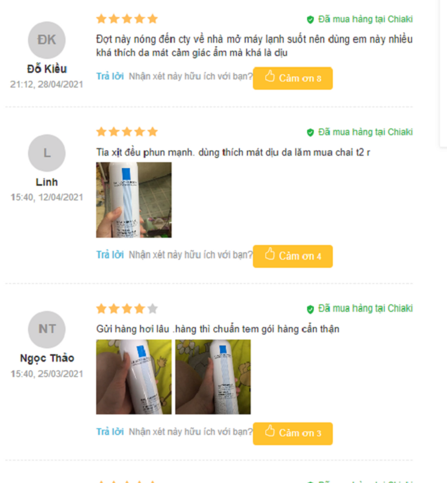 Đ&aacute;nh gi&aacute; nước xịt kho&aacute;ng La Roche Posay từ người d&ugrave;ng