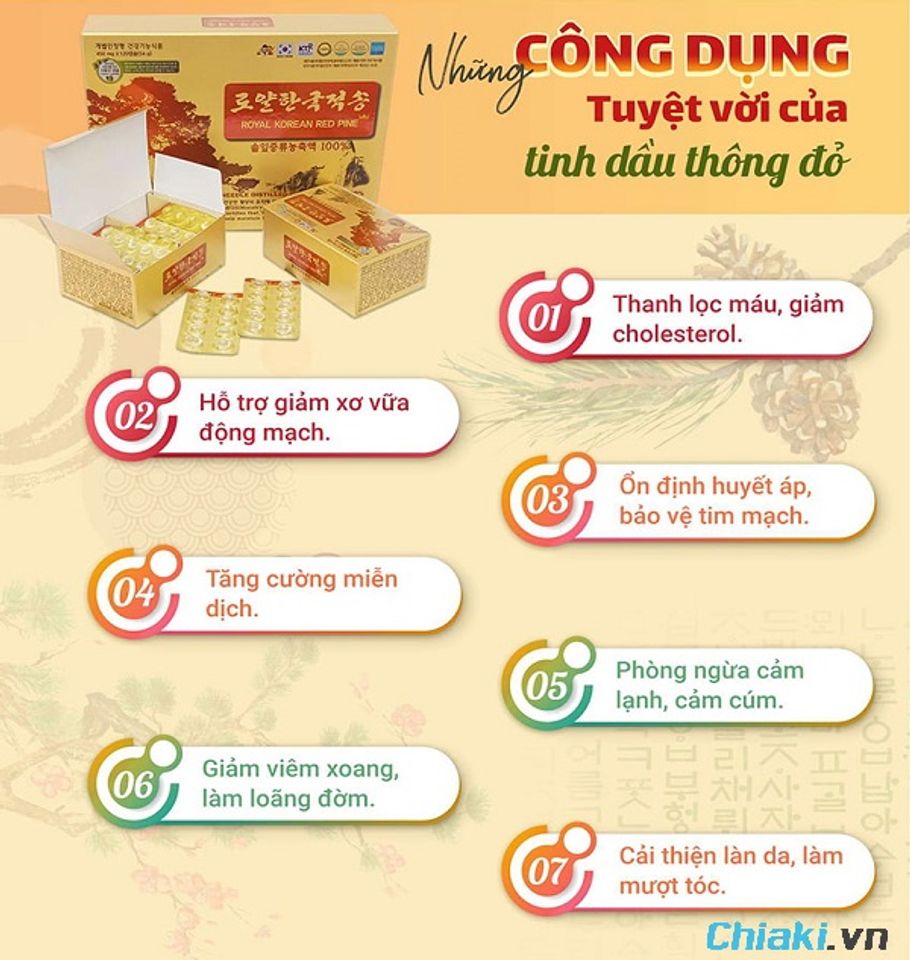 ưu điểm của tinh dầu th&ocirc;ng đỏ h&agrave;n quốc