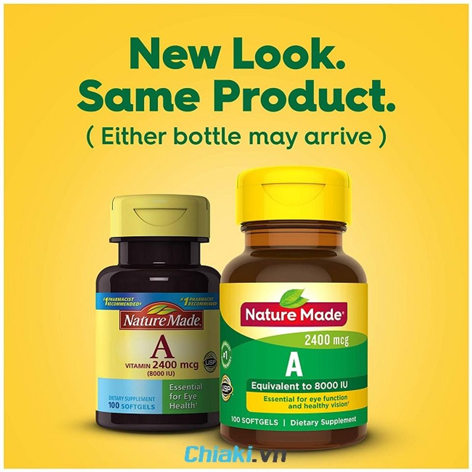 Vi&ecirc;n uống Vitamin A Nature Made cải thiện sức khỏe đ&ocirc;i mắt