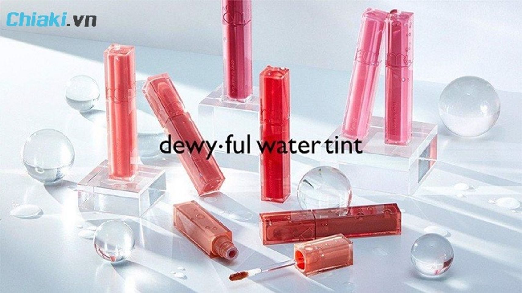 Bảng m&agrave;u Romand Dewyful Water Tint (dạng son kem l&igrave; nhiều lớp)