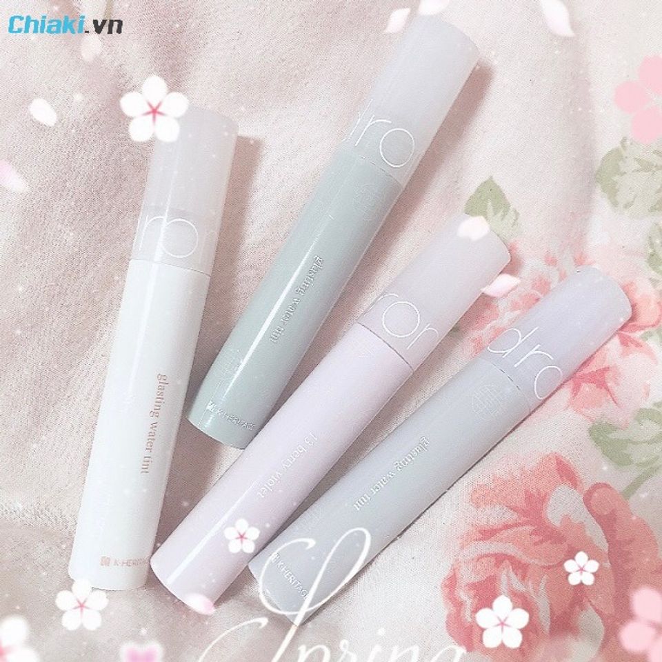 Bảng m&agrave;u Romand Hanbok Glasting Water Tint (dạng son kem b&oacute;ng)