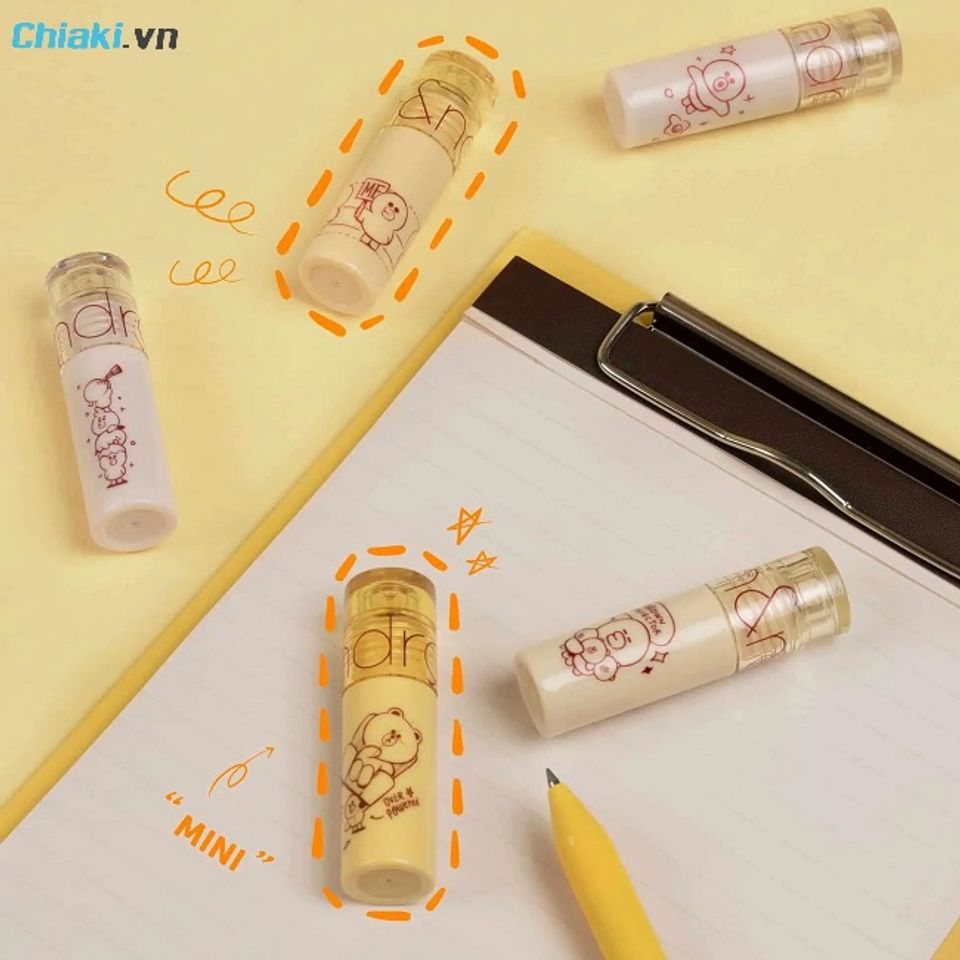 Bảng m&agrave;u Romand Line Friends Juicy Lasting Tint (dạng son kem mini)