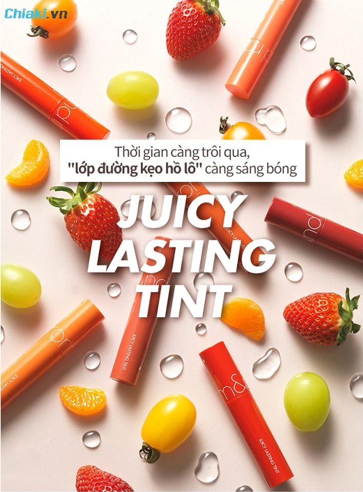 Bảng m&agrave;u son Romand Juicy Lasting Tint (dạng son b&oacute;ng)