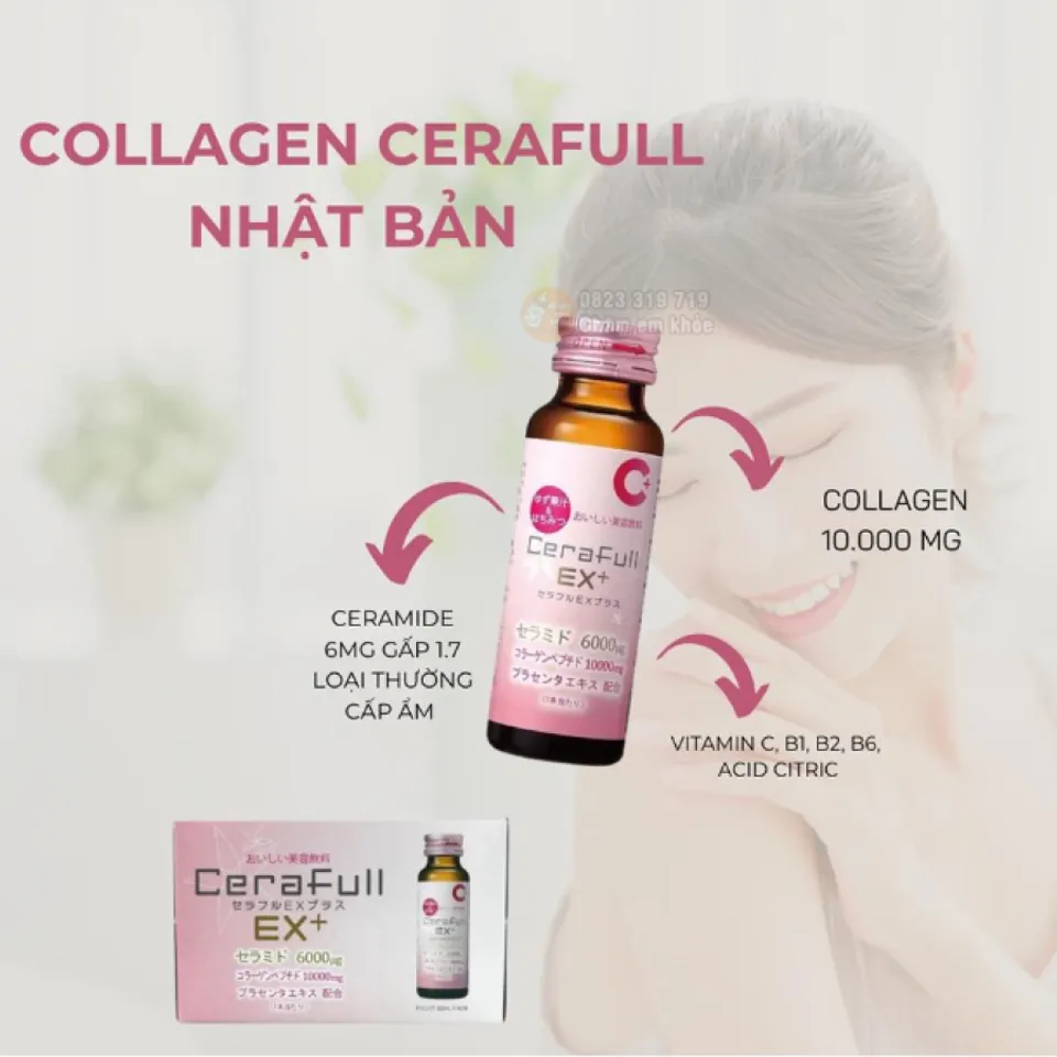 Collagen Cerafull EX Plus dạng nước của Nhật