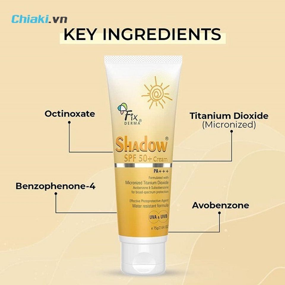 Th&agrave;nh phần của kem chống nắng Fixderma Cream