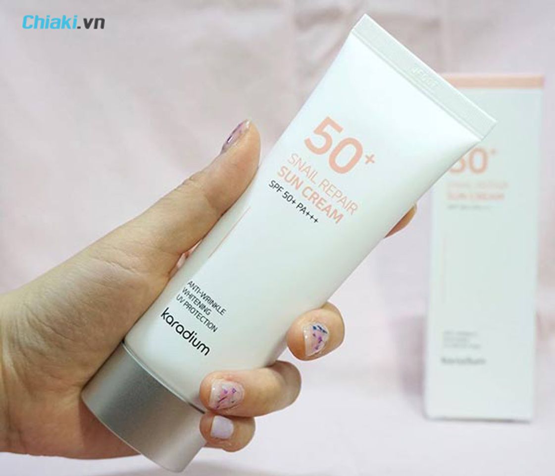 bao b&igrave; của Kem chống nắng karadium Snail Repair Sun Cream