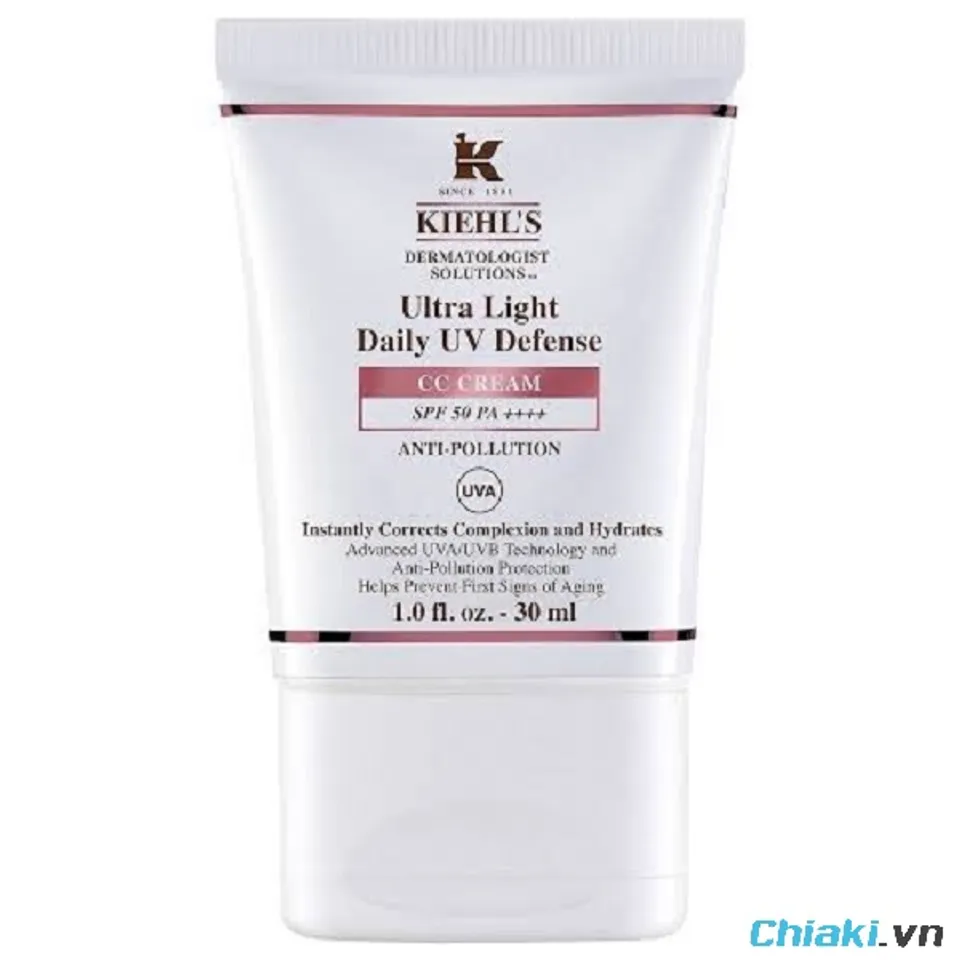 Kem kháng nắng nóng Kiehl’s Ultra Light Daily UV Defense CC Cream SPF50 PA++++