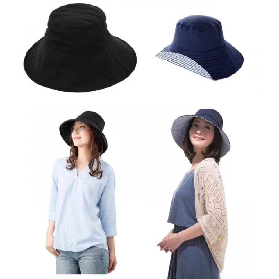 Mũ chống nắng làm mát Cool Max UV Hat Nhật Bản màu đen và xanh than