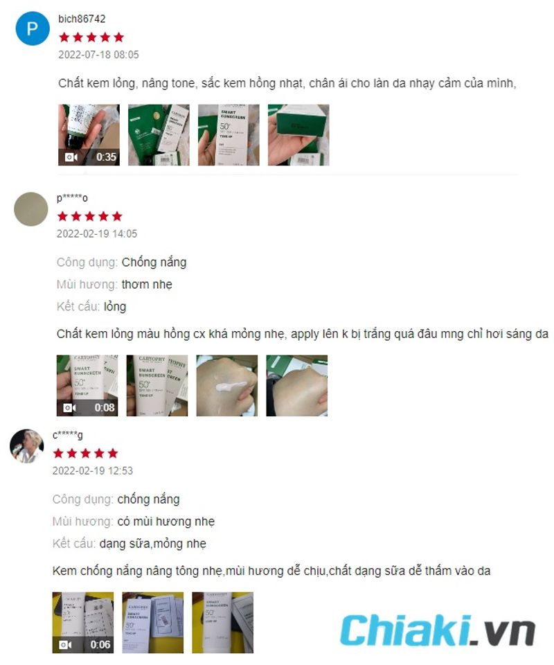 Review kem chống nắng Caryophy c&oacute; tốt kh&ocirc;ng