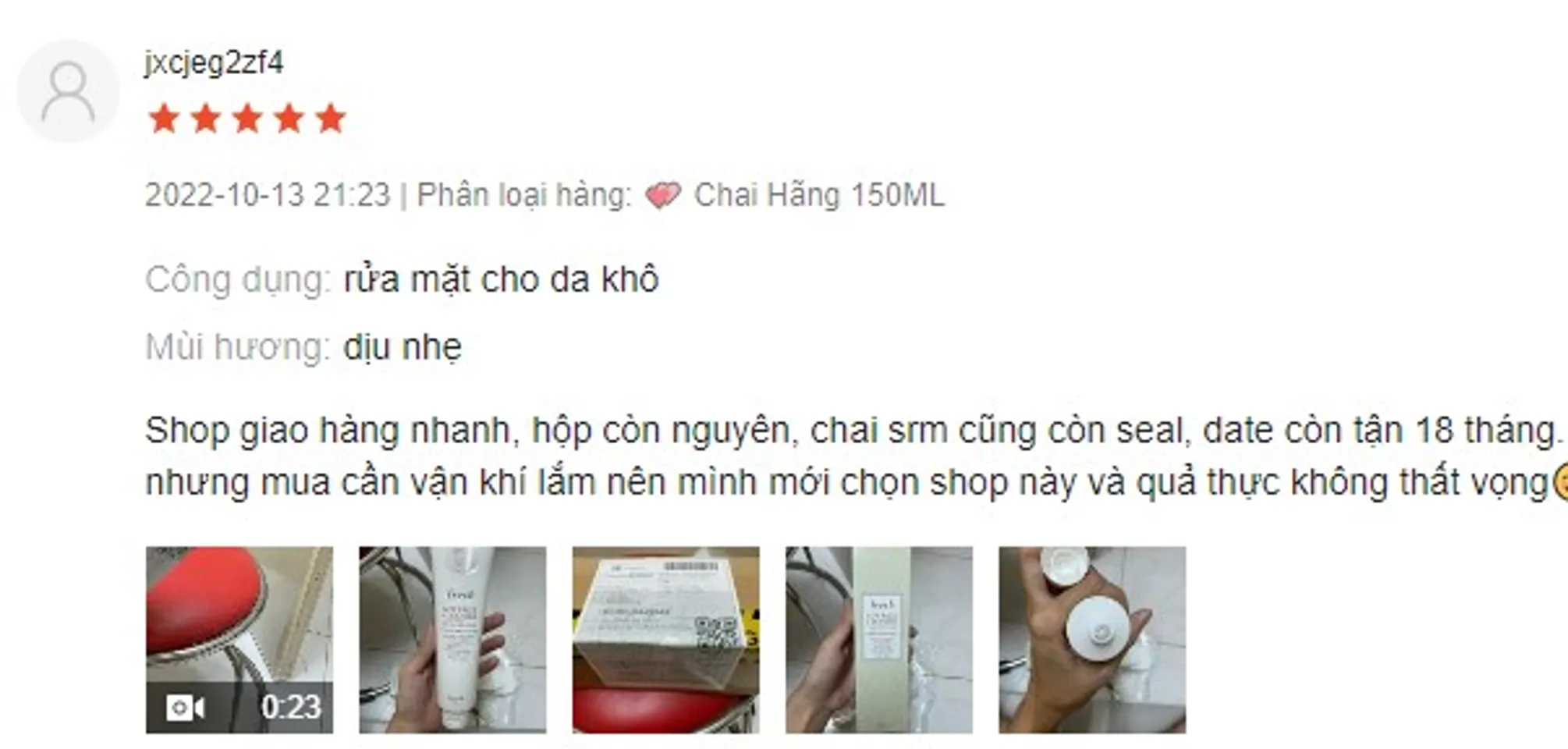 Review sữa rửa mặt Fresh Soy Face Cleanser