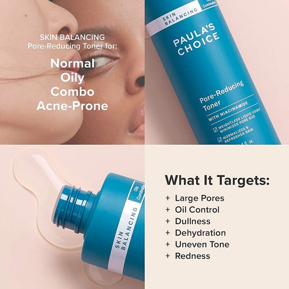 Mỹ phẩm cho da hỗn hợp thi&ecirc;n dầu Paula's Choice Pore Reducing Toner