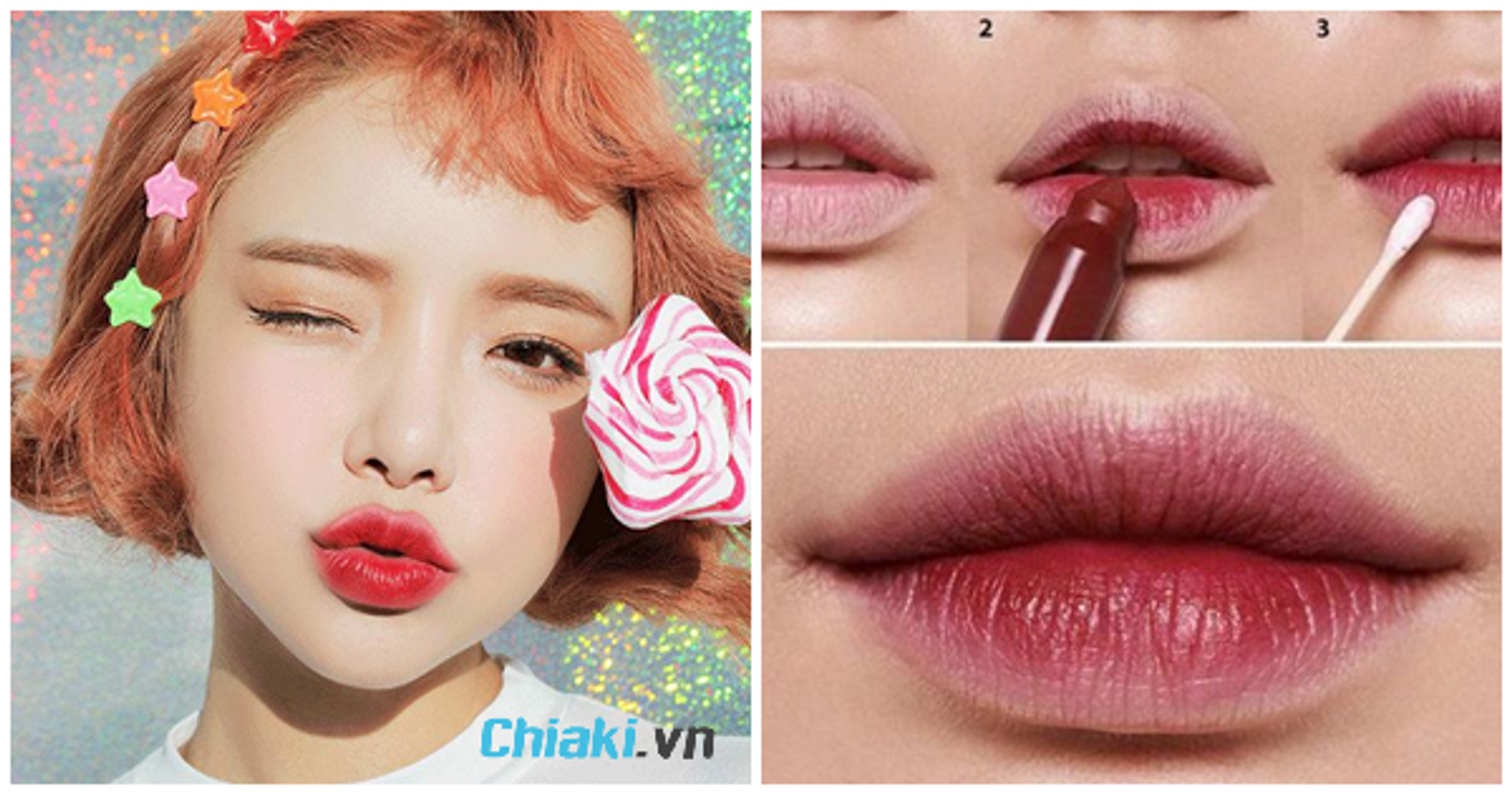 Hướng dẫn c&aacute;ch thoa son m&ocirc;i đỏ mận cực chuẩn