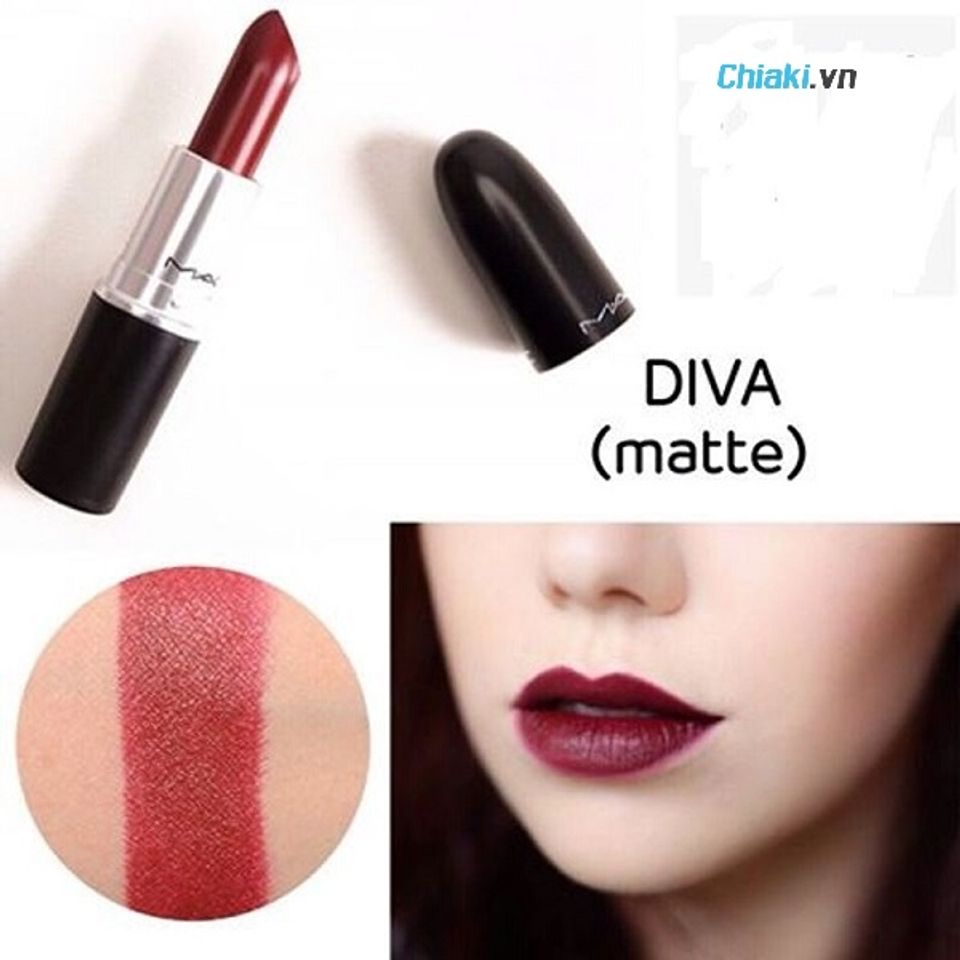 Son m&ocirc;i đỏ mận Mac Diva Matte Lipstick