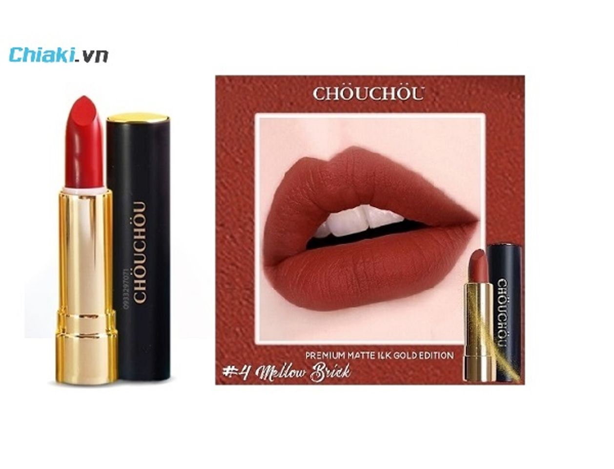 Son m&agrave;u đỏ mận Chou Chou Premium Matte 14k Gold Edition