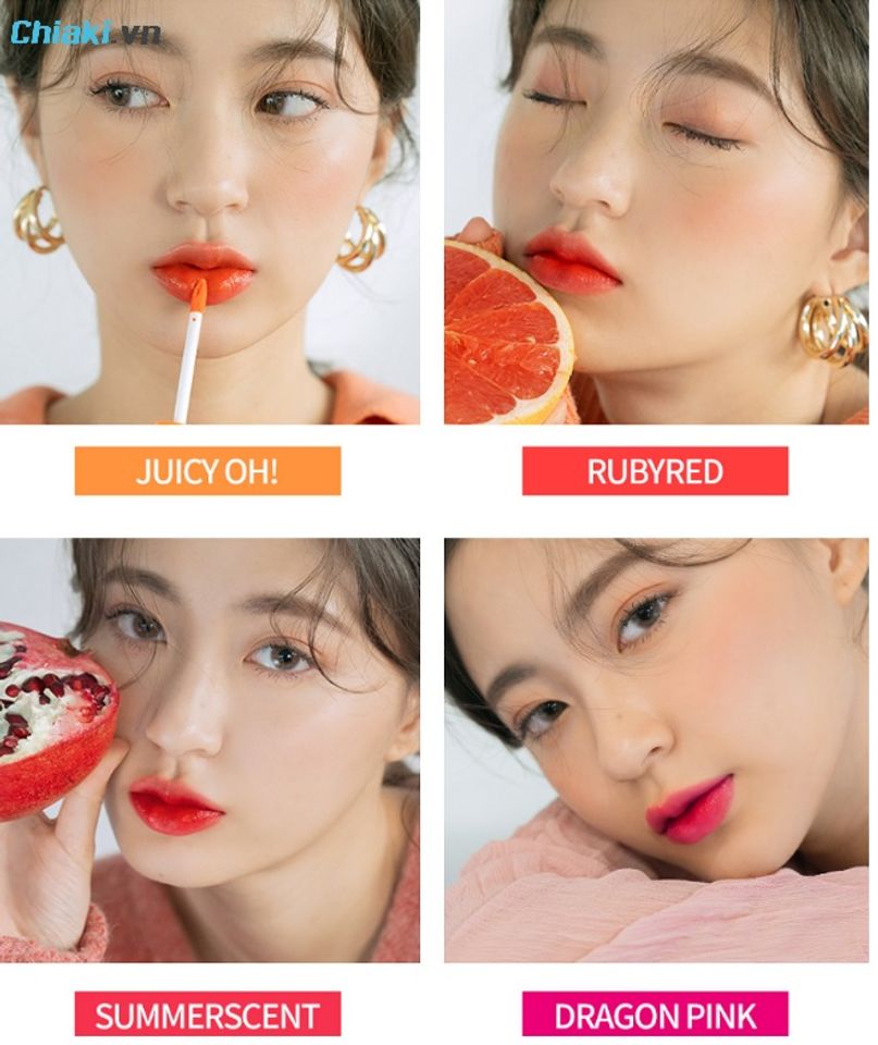 Bảng m&agrave;u son Romand Juicy Lasting Tint m&ugrave;a h&egrave;