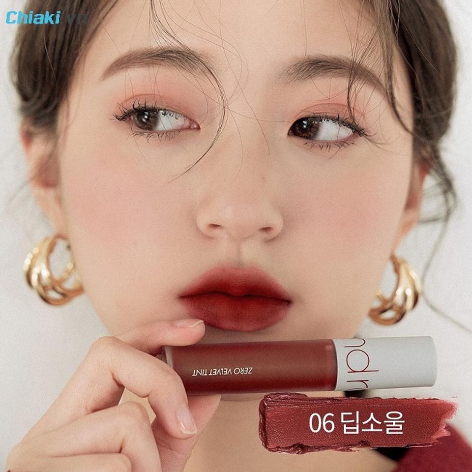 d&ograve;ng son kem l&igrave; Romand Zero Velvet Tint bảng m&agrave;u l&agrave; d&ograve;ng son kem
