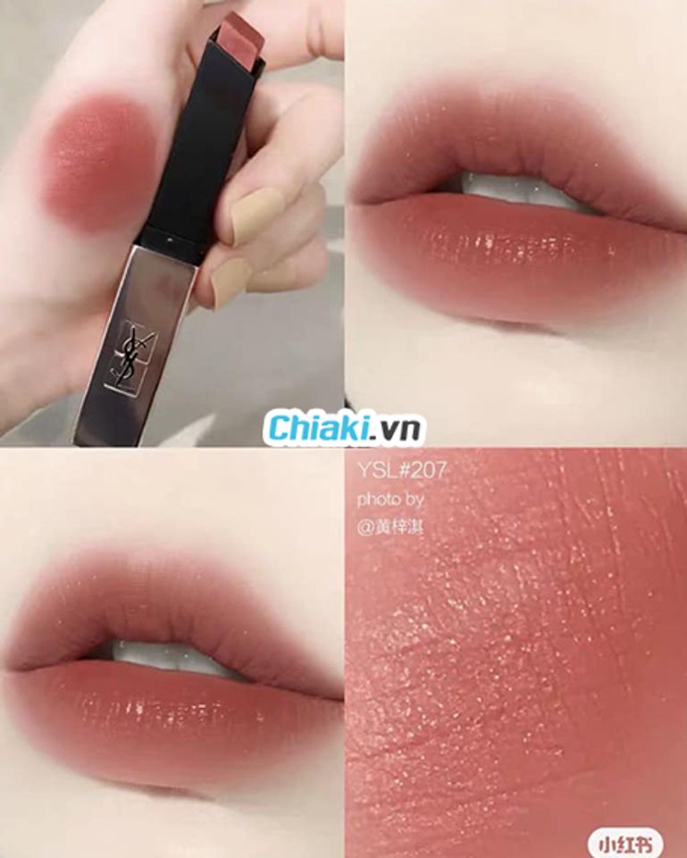 Son m&agrave;u hồng nude YSL The Slim Glow Matte M&agrave;u 207 Illegal Rosy Nude