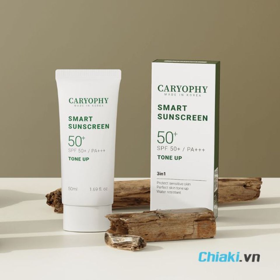 Thiết kế bao b&igrave; kem chống nắng Caryophy Smart Sunscreen Tone Up