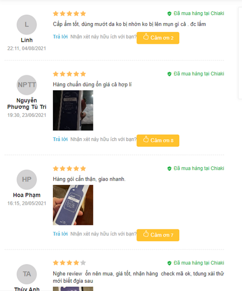 Đ&aacute;nh gi&aacute; từ người d&ugrave;ng về nước hoa hồng Klairs Supple Preparation