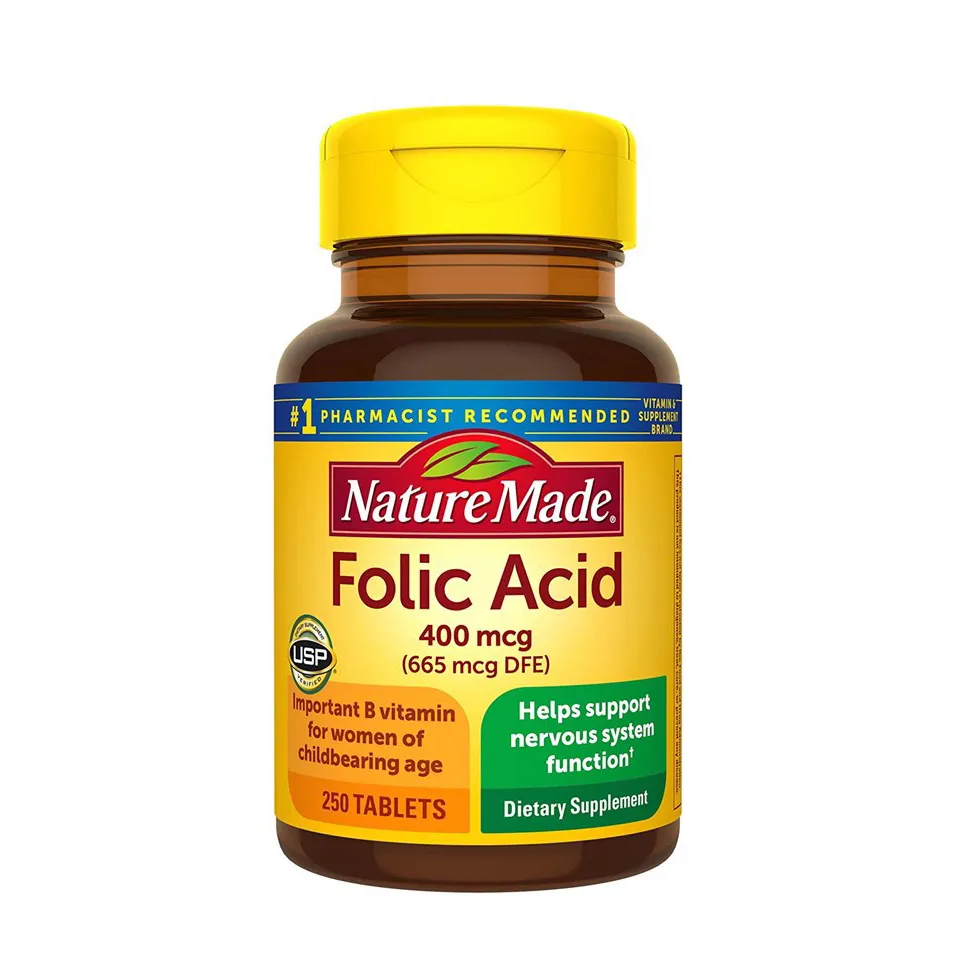 Viên uống hỗ trợ bổ sung Acid Folic 400mcg Nature Made  mẫu cũ